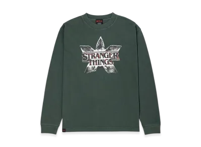 Netflix Stranger Things x V.A. Pigment Long Sleeve Tee DEMOGORGON "Green"