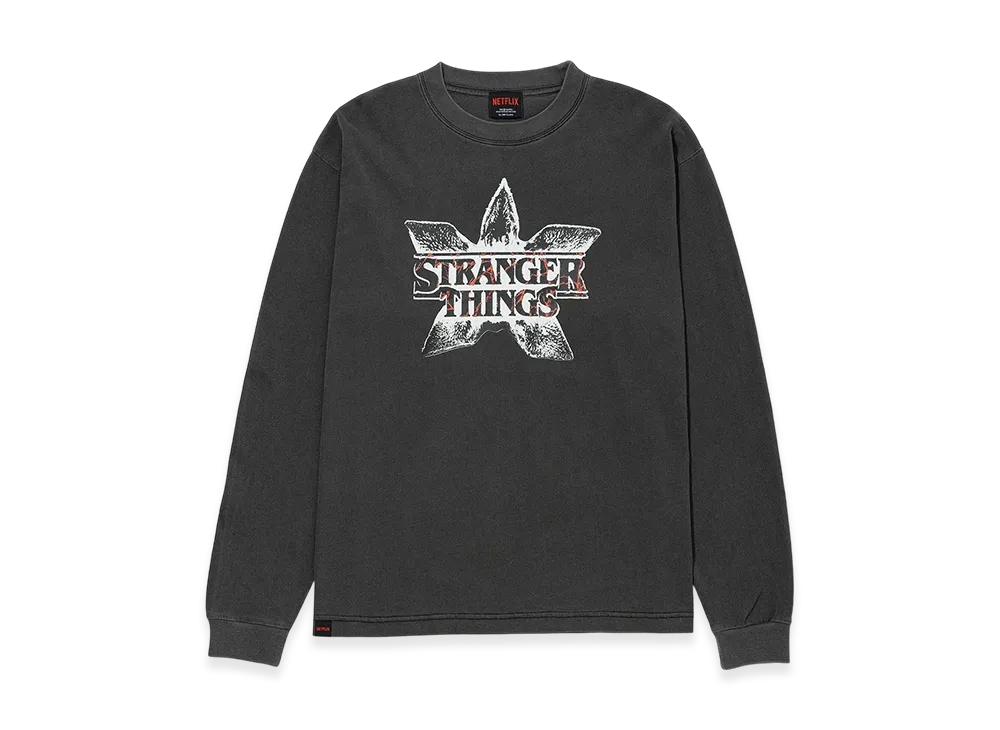 Netflix Stranger Things x V.A. Pigment Long Sleeve Tee DEMOGORGON "Black"