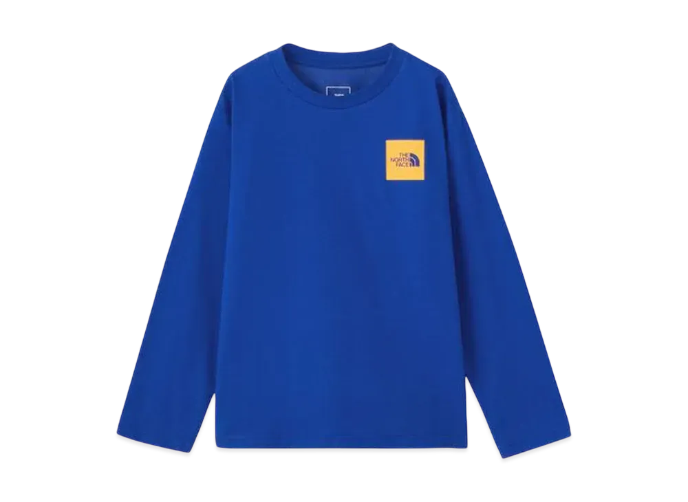 The North Face Kids Long Sleeve Small Square Logo Tee "TNF Blue"