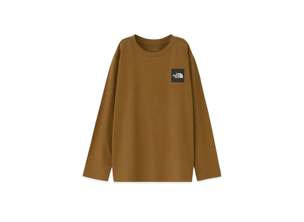 The North Face L/S Small Square Logo Tee "Brown"