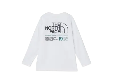 The North Face Kids Long Sleeve 66 Logo Tee "White"