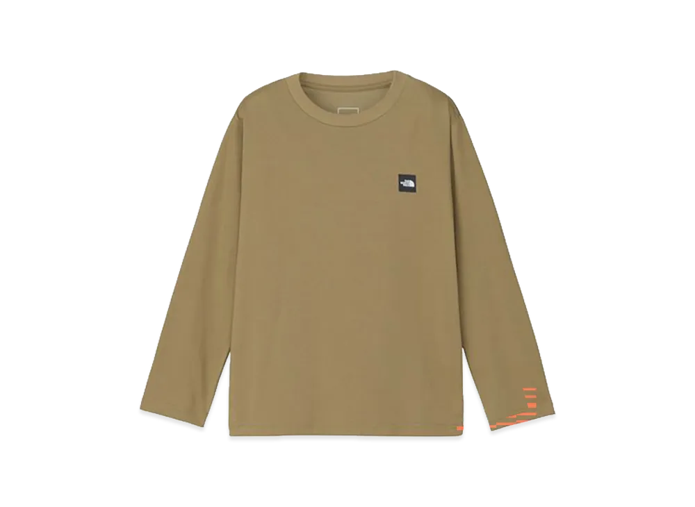 The North Face Long Sleeve Small Box Logo Tee Kids "Classic Khaki"