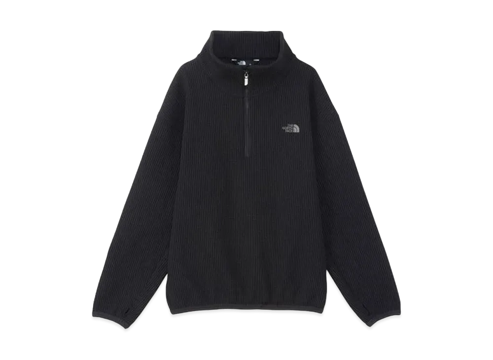 The North Face Waffle Half Zip (Kids) "Black"