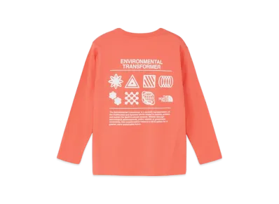 The North Face Kids Long Sleeve Graphic Tee "Living Coral"