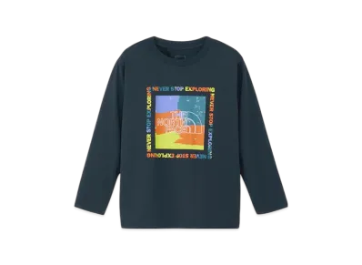 The North Face Kids Long Sleeve ES Getmoted Graphic Tee "Urban Navy"