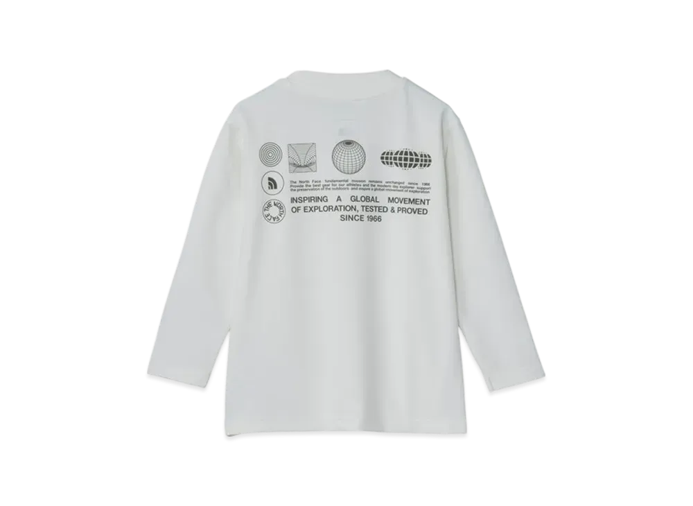 The North Face Kids Toddler Long Sleeve Sunshade Tee "White Dunes"