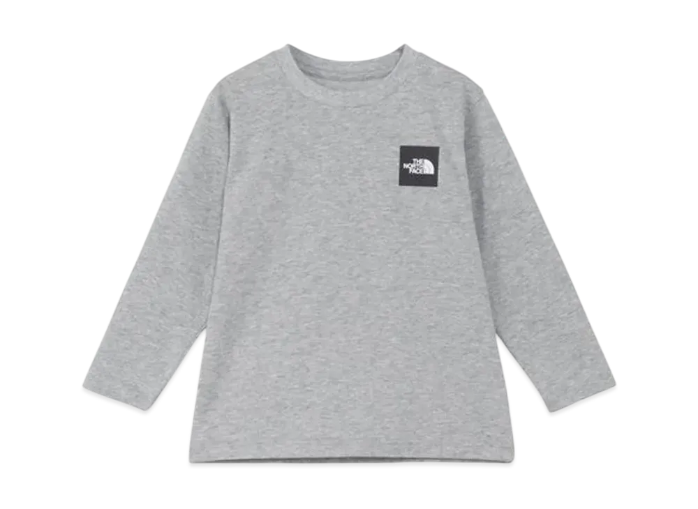 The North Face Baby Toddler Long Sleeve Small Square Logo Tee "Mix Gray"