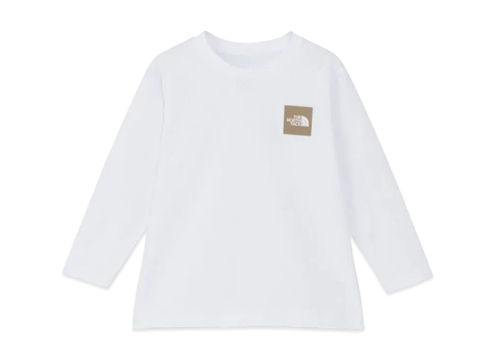 The North Face Baby Toddler Long Sleeve Small Square Logo Tee "White 5"
