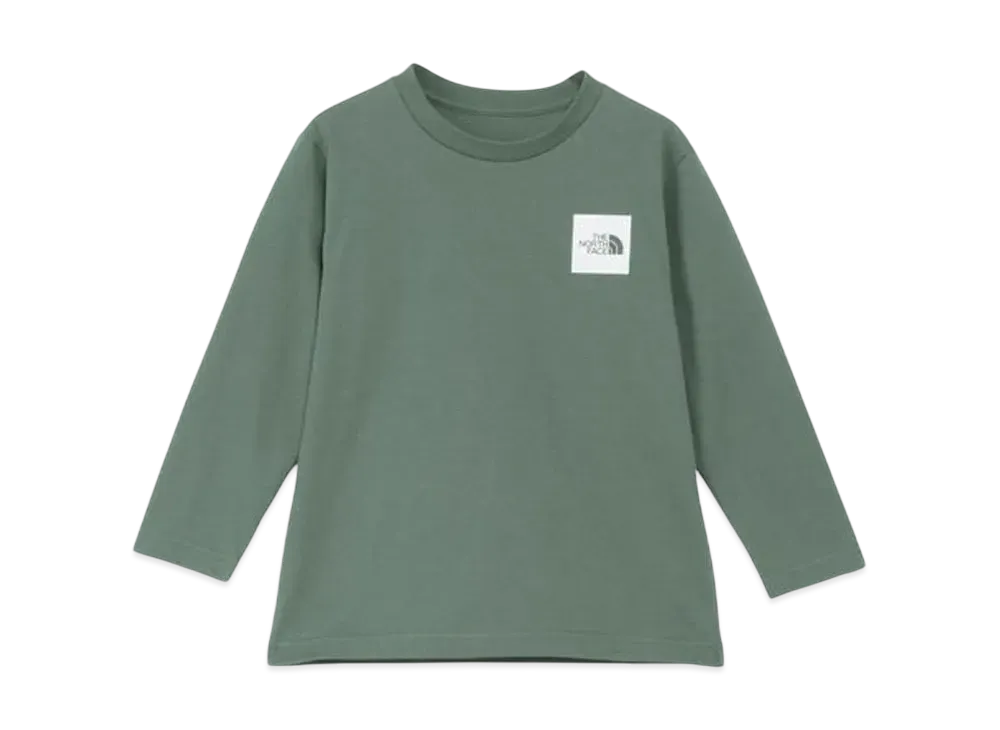 The North Face Baby Toddler Long Sleeve Small Square Logo Tee "Duck Green"