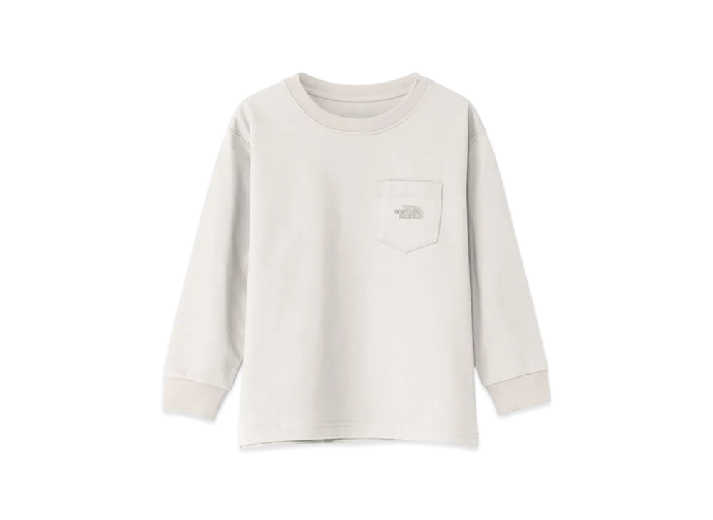 The North Face Kids Toddler Long Sleeve Pocket Logo Tee "Off White"