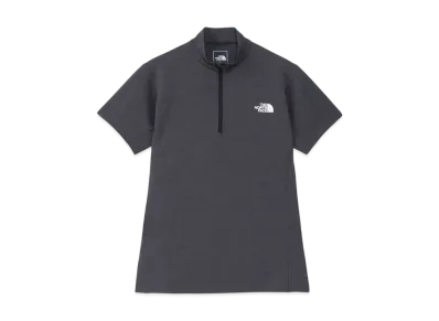 The North Face Short Sleeve Flash Dry Mid Zip Up "Mix Charcoal"