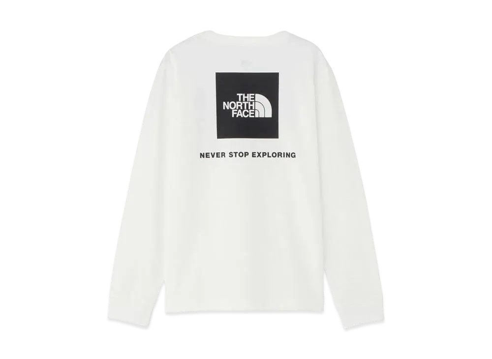 The North Face Long Sleeve Back Square Logo Tee "White"