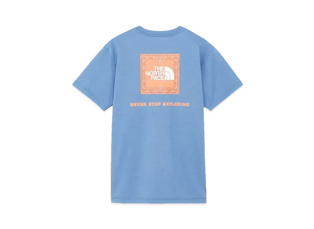 The North Face Short Sleeve Bandana Square Logo Tee (Ladies) "Indigo Stone"