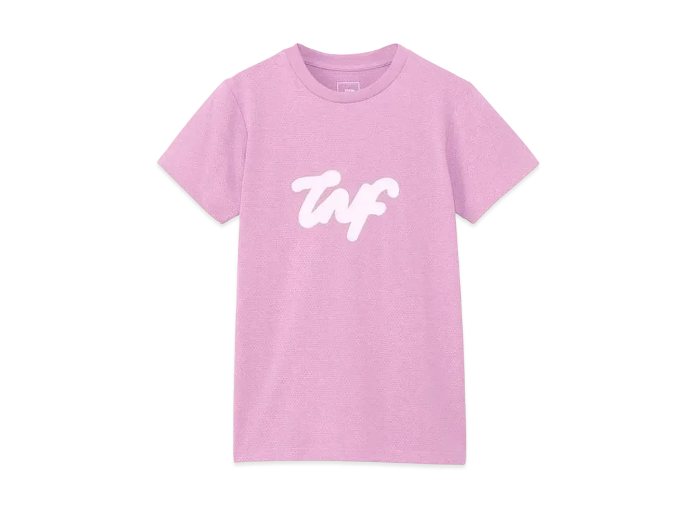 ザノースフェイス ショート スリーブ ラン メッシュ ライティング ロゴ ティー "ミネラルパープル"