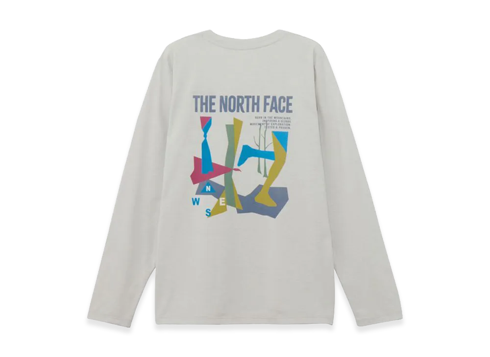 The North Face Long Sleeve ES Retro Trail Tee Womens "White Mix Grey"