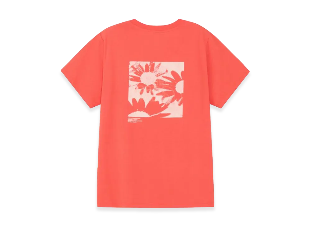 The North Face Women's Short Sleeve ES Flower Box Logo Tee "Hot Coral"