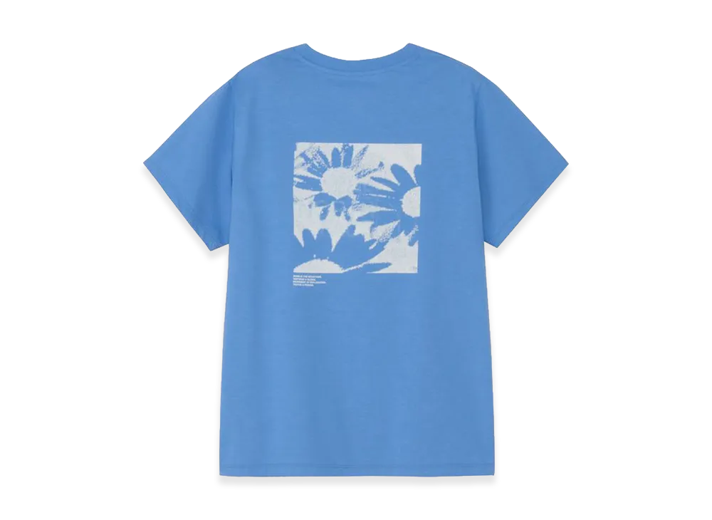 The North Face Women's Short Sleeve ES Flower Box Logo Tee "Marina Blue"