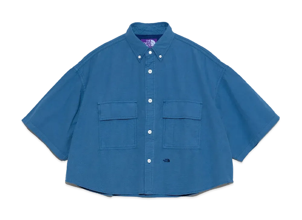The North Face PURPLE LABEL Button Down Field S/S Cropped Shirt "Blue"