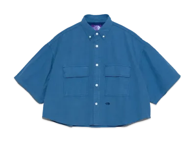 The North Face PURPLE LABEL Button Down Field S/S Cropped Shirt "Blue"