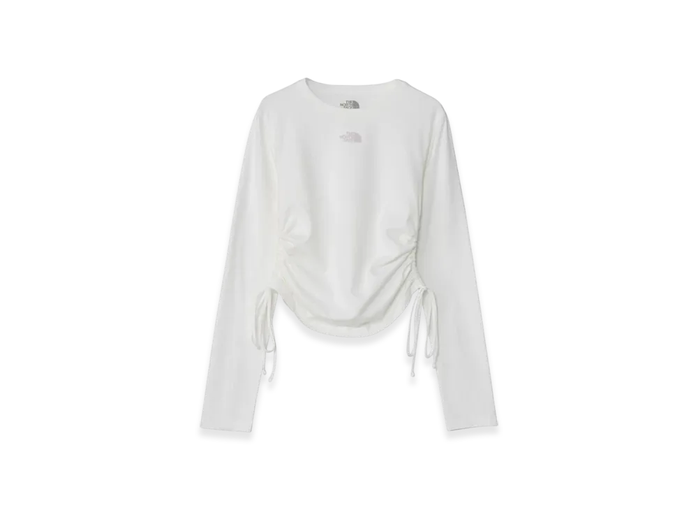 The North Face Women's Shirred Long Sleeve Tee "Off White"