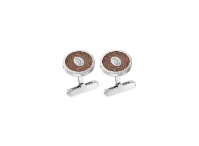 Cartier Double C de Cartier Cufflinks "Sterling Silver/Palladium/Brown"