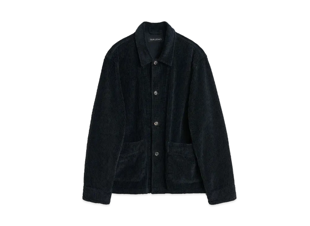 OUR LEGACY Archive Box Jacket Rustic Cord "Worn Black"