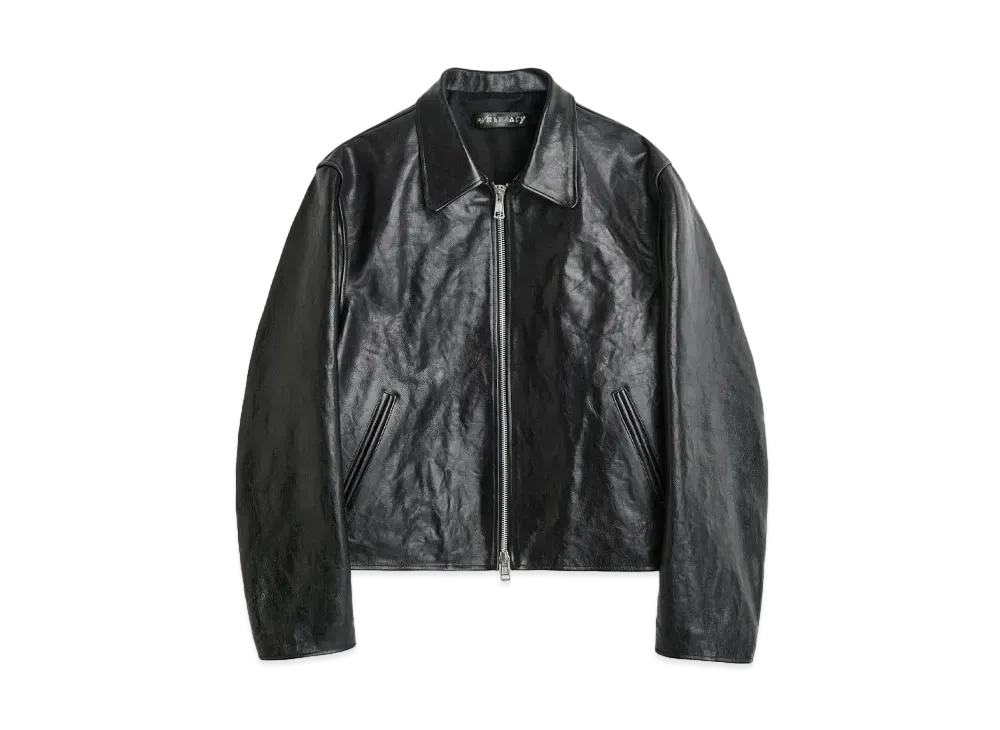 OUR LEGACY Mini Jacket Top Dyed Leather "Black"