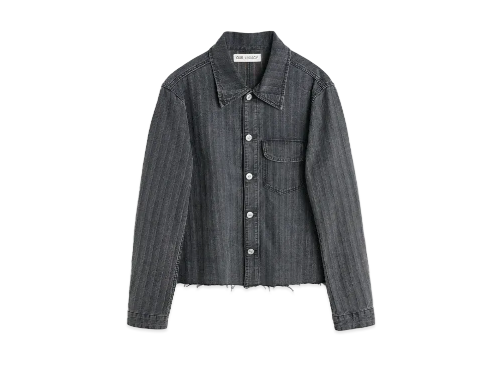 OUR LEGACY Rebirth Jacket Torino Stripe "Washed Grey"