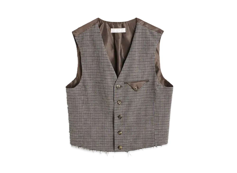 OUR LEGACY Cut Waistcoat Check "Old Money"