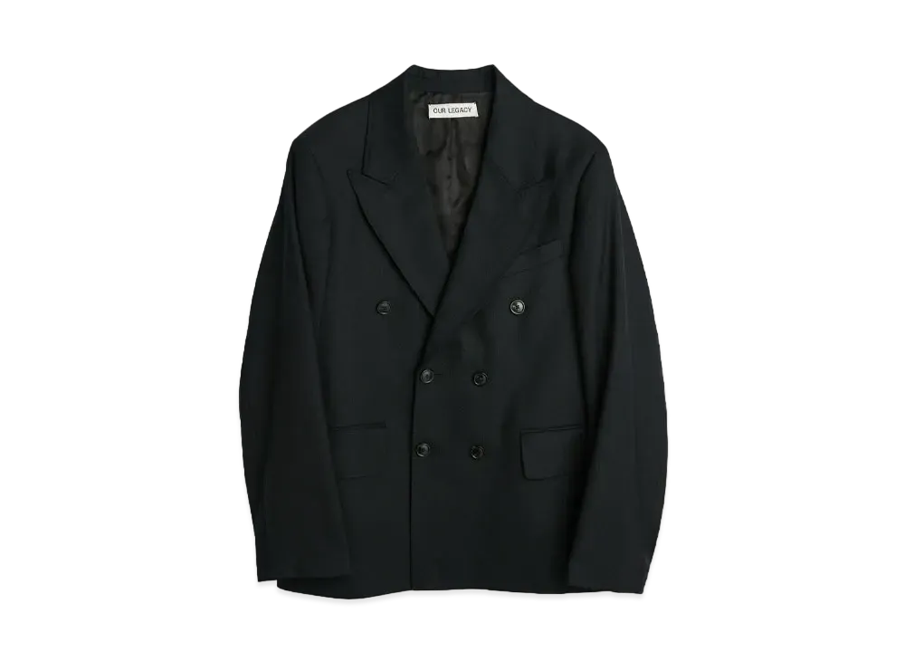 OUR LEGACY Unconstructed DB Blazer Panama Wool "Black"