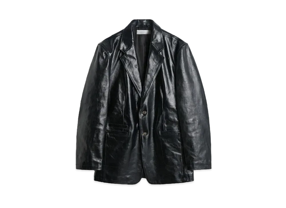 OUR LEGACY Opening Blazer Leather "True Dye Black"