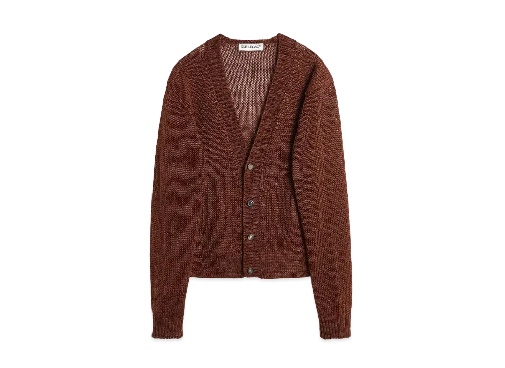 OUR LEGACY Academy Cardigan Magnificent Hemp "Ruby"