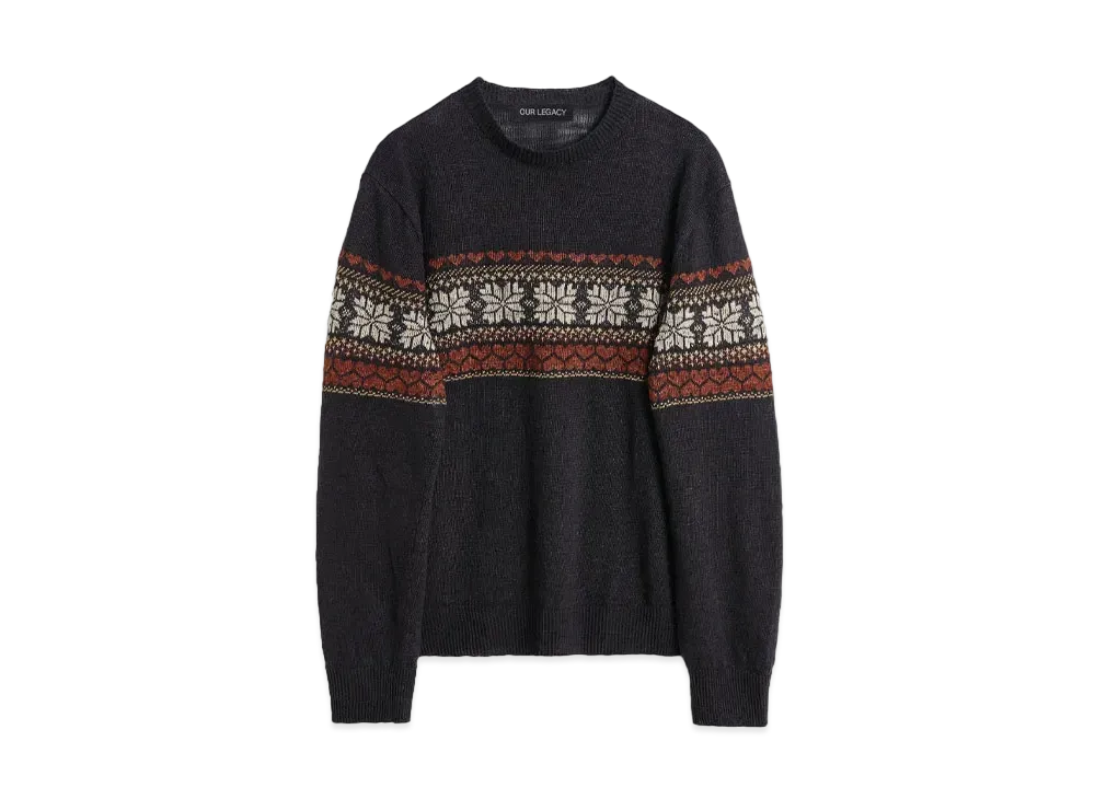 OUR LEGACY Base Roundneck Fairisle Hemp "Dusk"