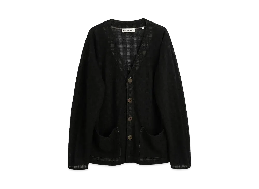 OUR LEGACY Cardigan Disintegration Check "Black"
