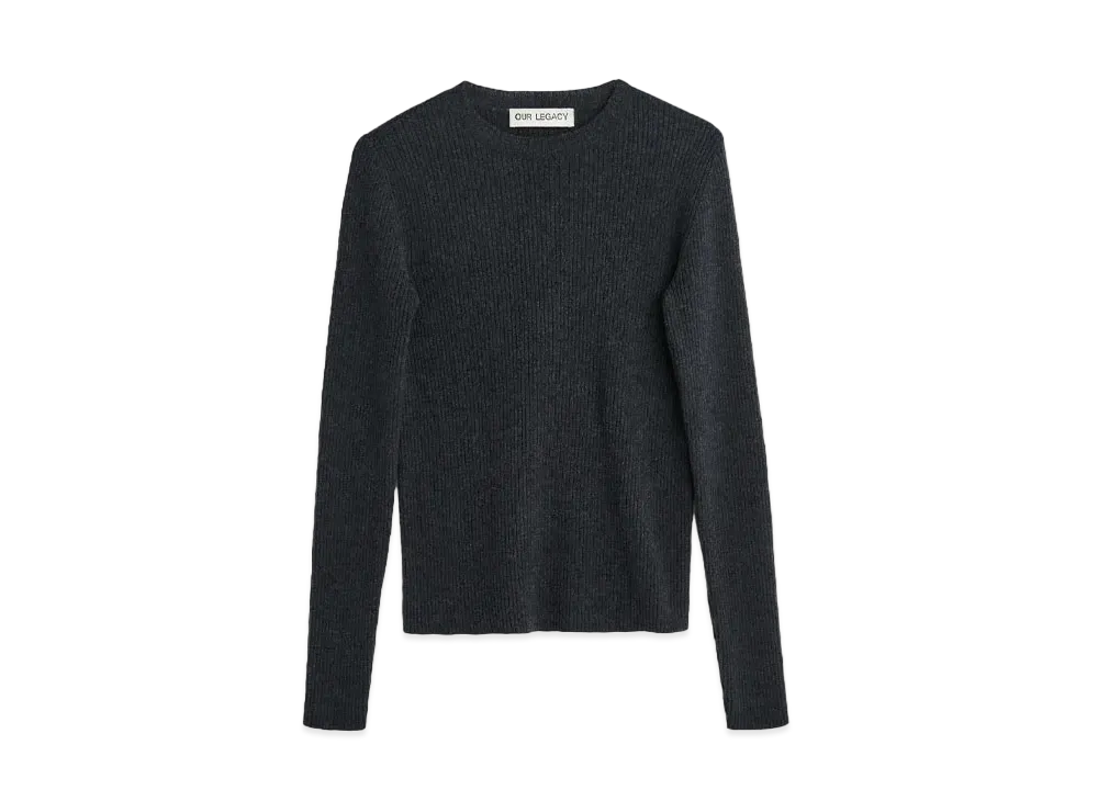 OUR LEGACY Compact Roundneck Melange Wool "Anthracite"