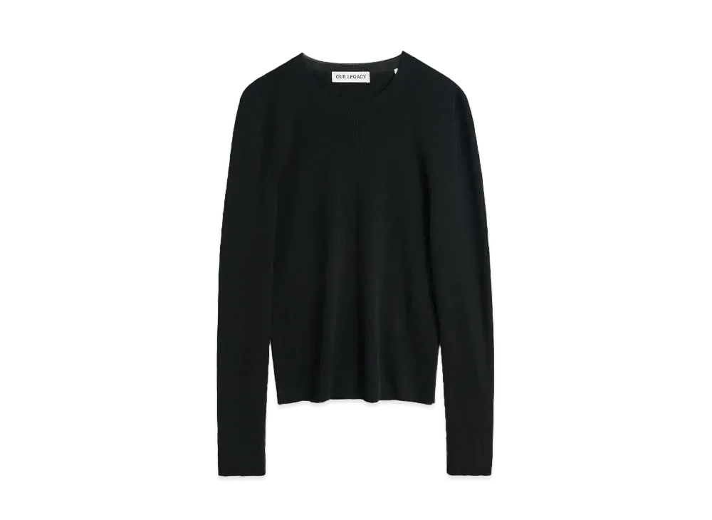 OUR LEGACY Compact Roundneck Cotton Voile "Liquorice"