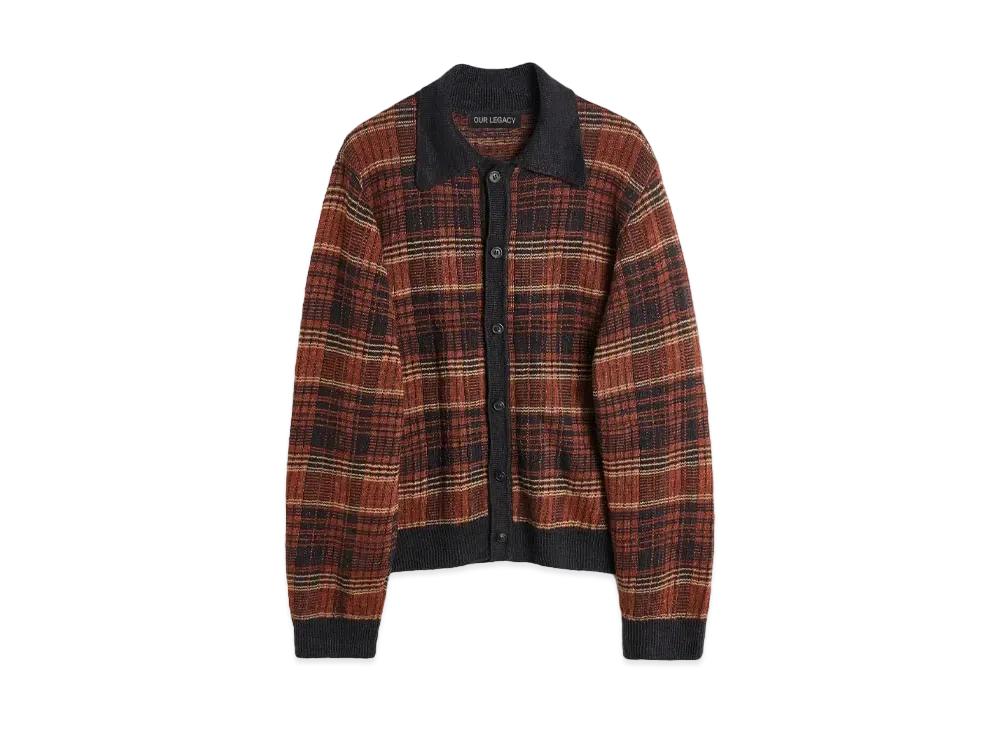 OUR LEGACY Evening Polo Geezer Check "Rust"