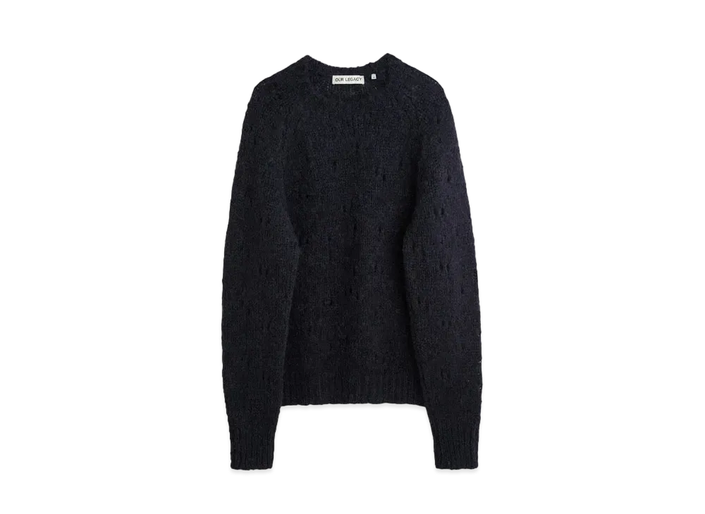 OUR LEGACY Needle Drop Raglan Fuzzy Mohpaca "Navy"