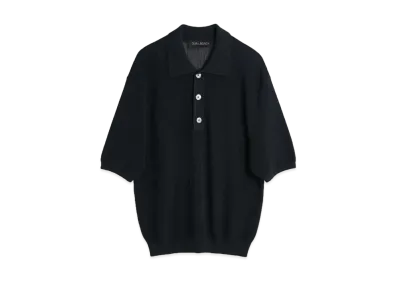 OUR LEGACY Traditional Polo Crispy Cotton "Shadow Black"