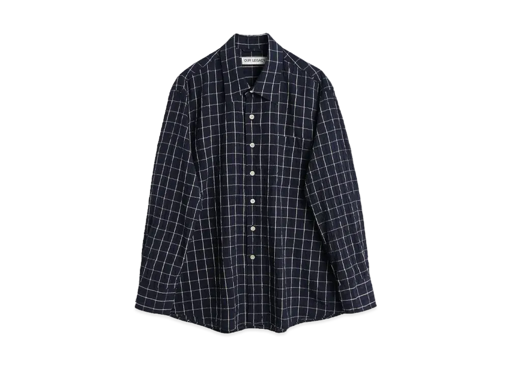 OUR LEGACY Above Shirt Check "Dark Mediterranean"