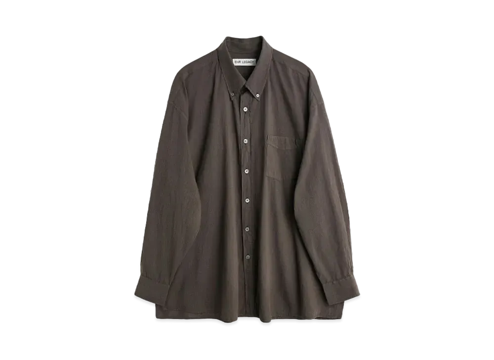 OUR LEGACY Borrowed BD Shirt Cotton Voile "Faded Brown"
