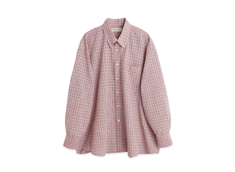 OUR LEGACY Borrowed BD Shirt Kumble Check "Pink"