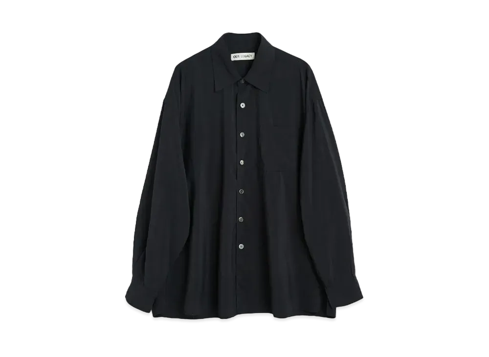 OUR LEGACY Borrowed Shirt Liquid Viscose "Black"