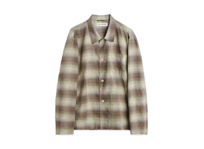 OUR LEGACY Box Shirt Murky Static Summer Weave "Brown/Green"