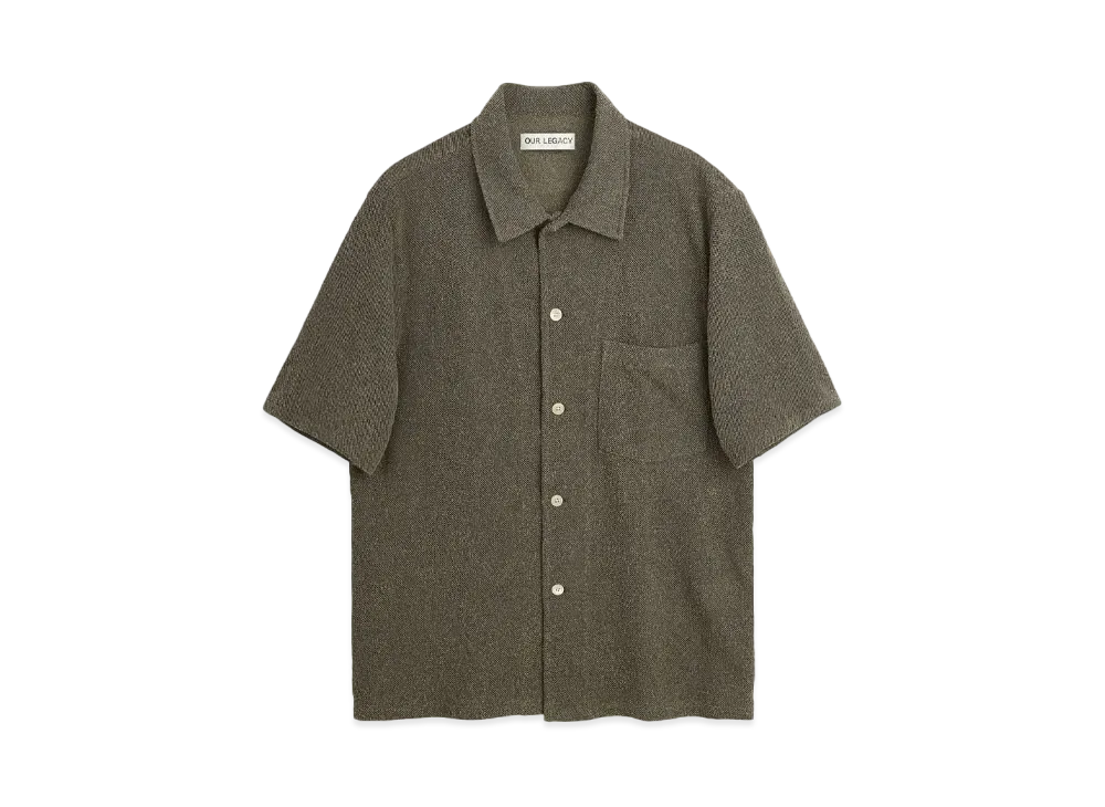 OUR LEGACY Box Shirt Shortsleeve Boucle "Muck"