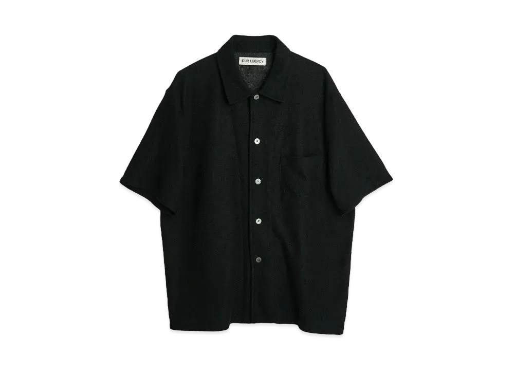OUR LEGACY Box Shirt Shortsleeve Boucle "Black"