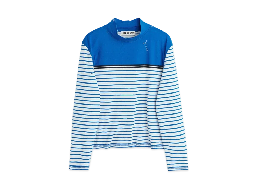 OUR LEGACY Artist Polo Trashed Carnot Stripe "Blue"