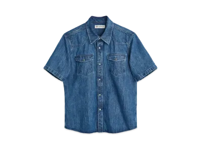 OUR LEGACY Frontier Shortsleeve Shirt Denim "Western Blue"