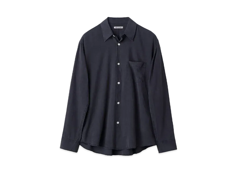 OUR LEGACY Initial Shirt Fine Silk "Vintage Blue"