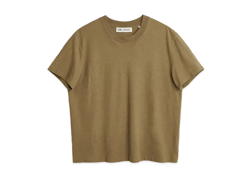 OUR LEGACY Hover T-Shirt Dry Crepe "Capers Green"